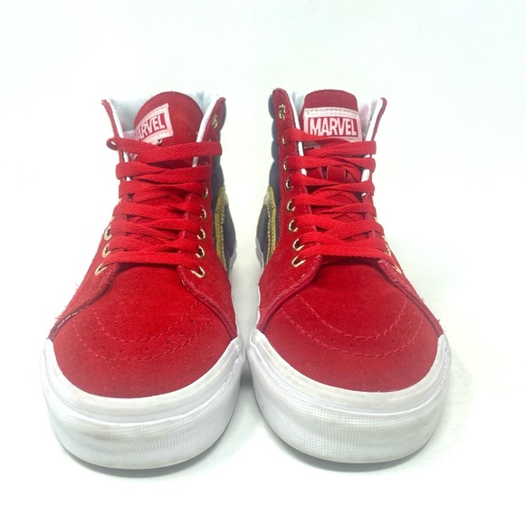 Vans Old Skool High Top Captain Marvel Blue Red Gold Womens 6.5 - Picture 3 of 10